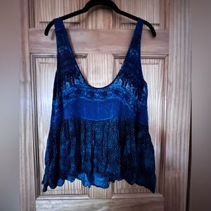 M Ecote Blue Pattern Tank Top